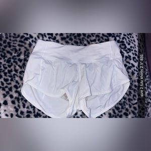 Size 2 White Lululemon Speed Up Shorts 2.5”